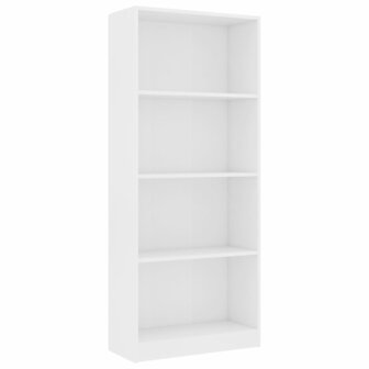 Boekenkast met 4 schappen 60x24x142 cm bewerkt hout wit 8719883869209 2