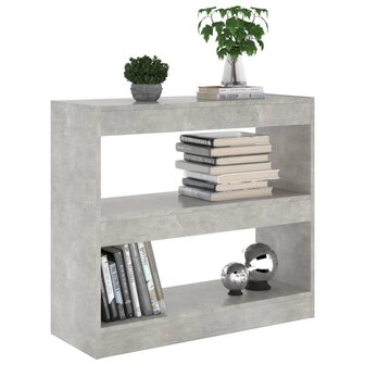 Boekenkast/kamerscherm 80x30x72 cm betongrijs 8720286843444 5