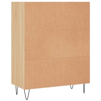 Boekenkast 69,5x32,5x90 cm bewerkt hout sonoma eikenkleurig 8720845866426 6