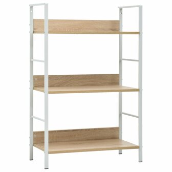 Boekenkast 3 schappen 60x27,6x90,5 cm bewerkt hout eikenkleurig 8719883890579 1