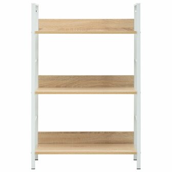 Boekenkast 3 schappen 60x27,6x90,5 cm bewerkt hout eikenkleurig 8719883890579 3