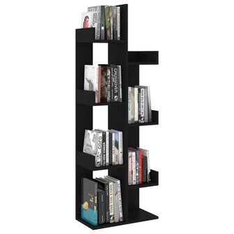 Boekenkast 48x25,5x140 cm bewerkt hout zwart 8720286645901 4