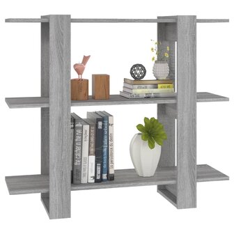 Boekenkast/kamerscherm 100x30x87 cm grijs sonoma eikenkleurig 8720286843987 5