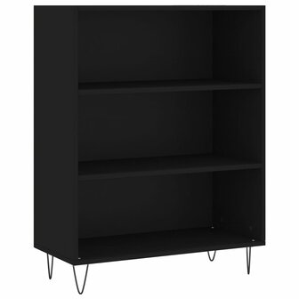 Boekenkast 69,5x32,5x90 cm bewerkt hout zwart 8720845866402 2