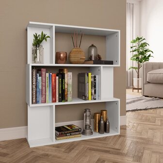 Boekenkast/kamerscherm 80x24x96 cm bewerkt hout wit 8719883672427 1