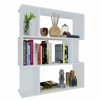 Boekenkast/kamerscherm 80x24x96 cm bewerkt hout wit 8719883672427 3