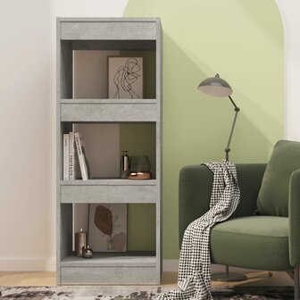 Boekenkast/kamerscherm 40x30x103 cm spaanplaat betongrijs 8720286842997 3