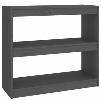 Boekenkast/kamerscherm 80x30x71,5 cm massief grenenhout grijs 8720286608852 2