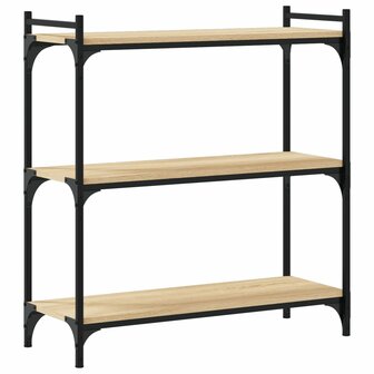 Boekenkast 3-laags 80x30x86 cm bewerkt hout sonoma eikenkleurig 8721012194502 2