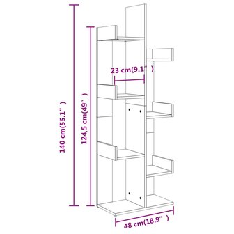 Boekenkast 48x25,5x140 cm spaanplaat betongrijs 8720286645932 7