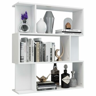 Boekenkast/kamerscherm 80x24x96 cm hoogglans wit 8719883672489 3