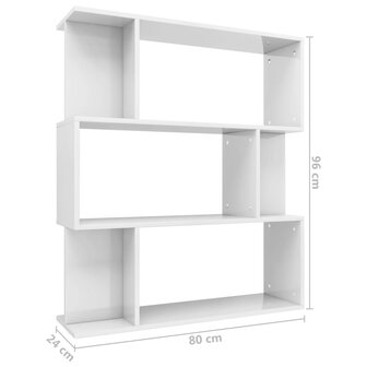 Boekenkast/kamerscherm 80x24x96 cm hoogglans wit 8719883672489 8