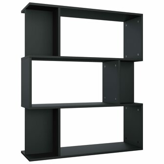 Boekenkast/kamerscherm 80x24x96 cm bewerkt hout zwart 8719883672434 2