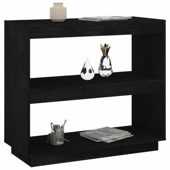 Boekenkast 80x35x71 cm massief grenenhout zwart 8720286816141 4