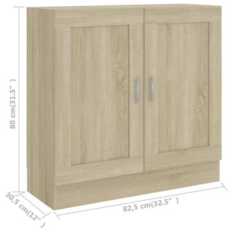 Boekenkast 82,5x30,5x80 cm bewerkt hout sonoma eikenkleurig 8720286133903 8