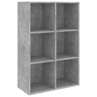 Boekenkast/dressoir 66x30x98 cm bewerkt hout betongrijs 8719883675077 2