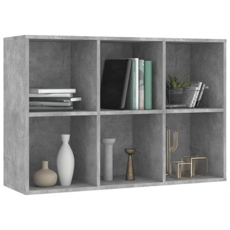 Boekenkast/dressoir 66x30x98 cm bewerkt hout betongrijs 8719883675077 5