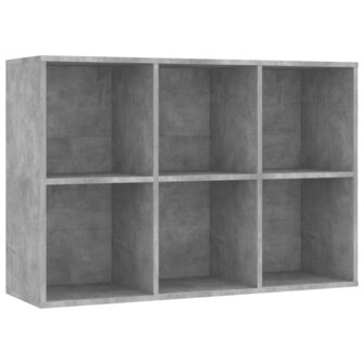 Boekenkast/dressoir 66x30x98 cm bewerkt hout betongrijs 8719883675077 9