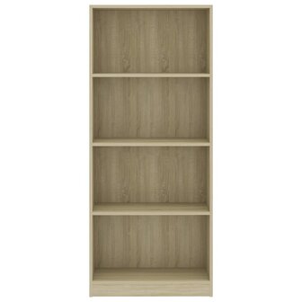 Boekenkast met 4 schappen 60x24x142 cm bewerkt hout sonoma eik 8719883869230 4