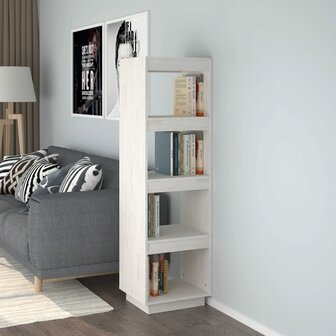 Boekenkast/kamerscherm 40x35x135 cm massief grenenhout wit 8720286815816 1