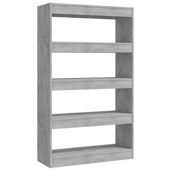 Boekenkast/kamerscherm 80x30x135 cm spaanplaat betongrijs 8720286843543 2