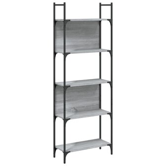 Boekenkast 5-laags 60,5x24x166,5 cm bewerkt hout grijs sonoma 8721012339170 2