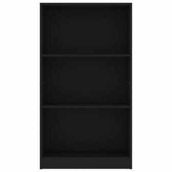 Boekenkast met 3 schappen 60x24x109 cm bewerkt hout zwart 8719883787695 4