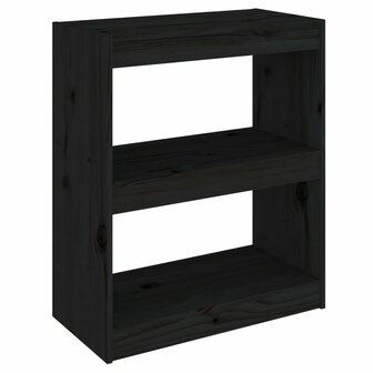 Boekenkast/kamerscherm 60x30x71,5 cm massief grenenhout zwart 8720286608623 2