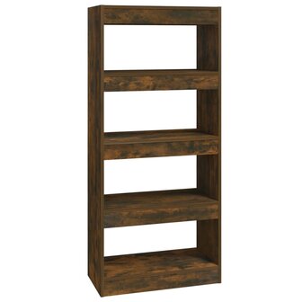 Boekenkast/kamerscherm 60x30x135 cm bewerkt hout gerookt eiken 8720286844366 2