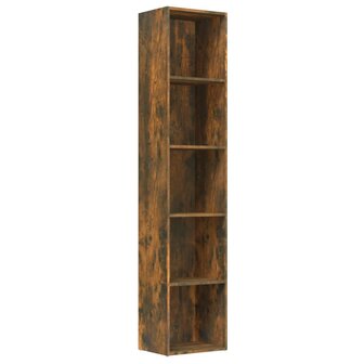 Boekenkast 40x30x189 cm bewerkt hout gerookt eikenkleurig 8720286954249 2