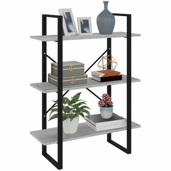 Boekenkast 80x30x105 cm bewerkt hout grijs sonoma eikenkleurig 8720287088226 4