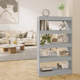 Boekenkast/kamerscherm 80x30x135 cm spaanplaat grijs sonoma 8720286844526 1