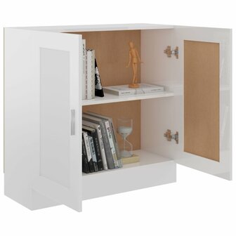 Boekenkast 82,5x30,5x80 cm bewerkt hout hoogglans wit 8720286133934 4