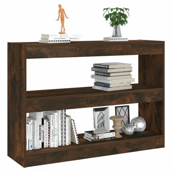 Boekenkast/kamerscherm 100x30x72 cm gerookt eikenkleurig 8720286844601 5