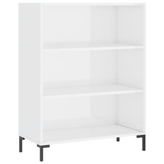 Boekenkast 69,5x32,5x90 cm bewerkt hout hoogglans wit 8720845866495 2