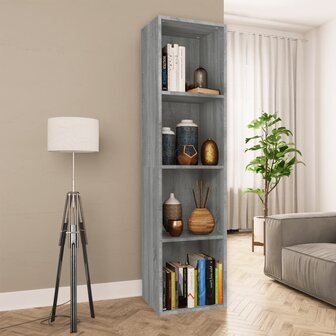 Boekenkast / tv-meubel 36x30x143 cm grijs sonoma eikenkleurig 8720286975091 1