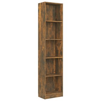 Boekenkast 40x24x175 cm bewerkt hout gerookt eikenkleurig 8720845673772 2