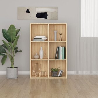 Boekenkast/dressoir 66x30x98 cm bewerkt hout sonoma eikenkleur 8719883675060 1