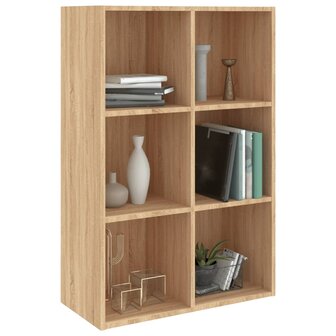 Boekenkast/dressoir 66x30x98 cm bewerkt hout sonoma eikenkleur 8719883675060 3