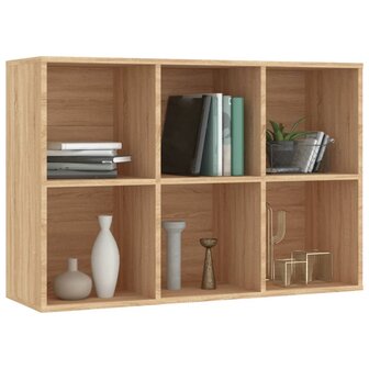 Boekenkast/dressoir 66x30x98 cm bewerkt hout sonoma eikenkleur 8719883675060 5