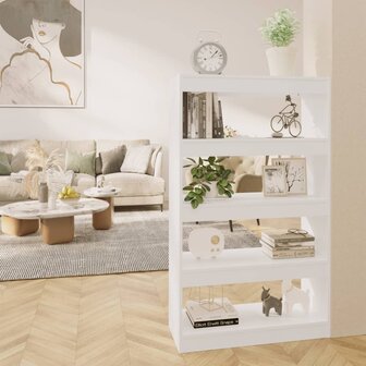 Boekenkast/kamerscherm 80x30x135 cm spaanplaat wit 8720286843512 1