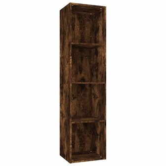 Boekenkast / tv-meubel 36x30x143 cm bewerkt hout gerookt eiken 8720286975084 2