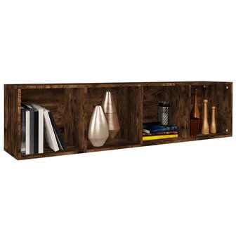 Boekenkast / tv-meubel 36x30x143 cm bewerkt hout gerookt eiken 8720286975084 4