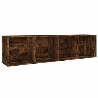 Boekenkast / tv-meubel 36x30x143 cm bewerkt hout gerookt eiken 8720286975084 8