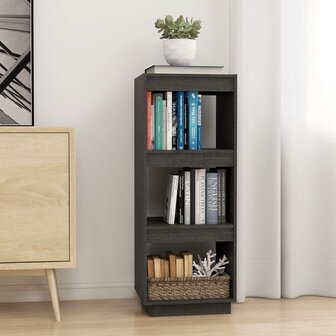 Boekenkast/kamerscherm 40x35x103 cm massief grenenhout grijs 8720286815779 1