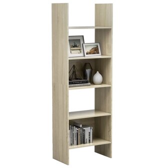 Boekenkast 60x35x180 cm bewerkt hout sonoma eikenkleurig 8720286352656 5