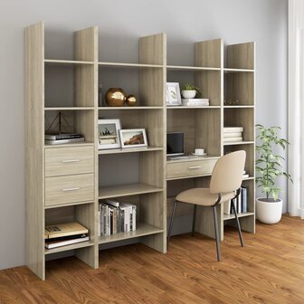 Boekenkast 60x35x180 cm bewerkt hout sonoma eikenkleurig 8720286352656 6