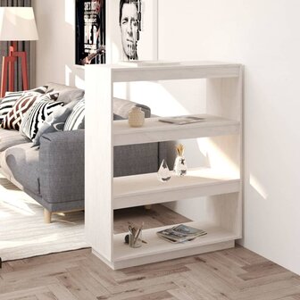 Boekenkast/kamerscherm 80x35x103 cm massief grenenhout wit 8720286816165 1