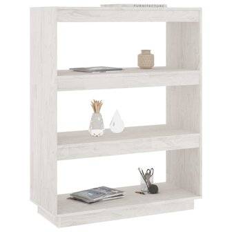 Boekenkast/kamerscherm 80x35x103 cm massief grenenhout wit 8720286816165 4