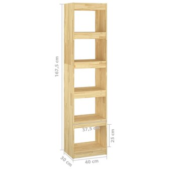 Boekenkast / kamerscherm 40x30x167,5 cm massief grenenhout 8720286608487 8